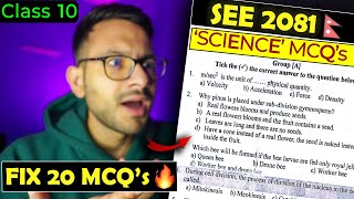 Top 20 MCQs in SCIENCE SEE 2081 Boards🔥 Class 10🇳🇵 [upl. by Einafats305]