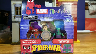 Minimates Spider Armor SpidermanDeadly Foes Beetle 2 Pack Figure Review [upl. by Templa966]