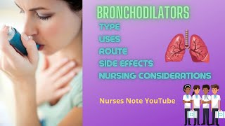 Bronchodilators Uses Type Administration Side Effects  Bronchodilator Drugs [upl. by Barger]