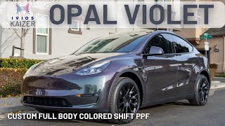 Tesla Model Y  Ivios Kaizer Aurora Opal Violet  Color Shift PPF [upl. by Evaleen698]