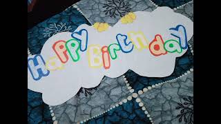 happy birthday banner crafting at home diy banner bahut aasan tarike se cardboard or chart paper [upl. by Moneta]