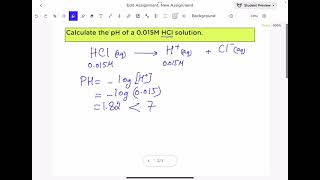 Calculating the pH of a strong acid [upl. by Adniroc]