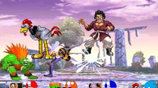 mugen ssbm hercule and blanka vs qbee and scratch [upl. by Egiedan268]