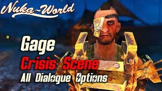 Fallout 4 NukaWorld DLC  Gages Crisis Scene All Dialogue Options [upl. by Htial]