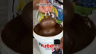 Permen dimasukin coklat ⁉️ katyfadyfamily nutella chocolate reaction [upl. by Kenay]