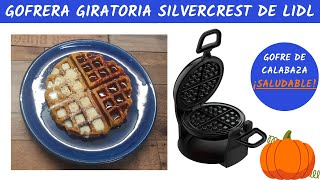 Gofrera giratoria Silvercrest de Lidl Receta de gofre de CALABAZA ¡muy saludable [upl. by Olonam]