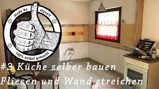 Offene Wohnküche Küche selber bauen Fliesen streichen Kitchen MakeOver 3 [upl. by Innavoij]