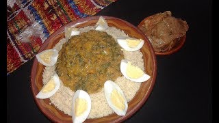 COUSCOUS AU CHOU VERT ET CITROUILLE كسكس بالملفوف كرنب واليقطين [upl. by Winona]