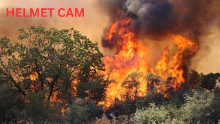 PARK FIRE HELMET CAM  ON THE FRONTLINES OF A MASSIVE WILDFIRE [upl. by Aidualc]