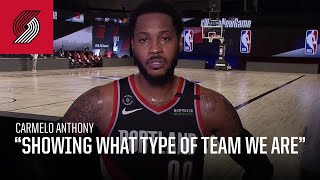 Carmelo Anthony quotShowing what type of team we arequot  Trail Blazers vs Mavericks [upl. by Rilda49]