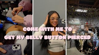 Come with me to get my belly button pierced  Shopping  Lunch date  piercing grwm [upl. by Judye]