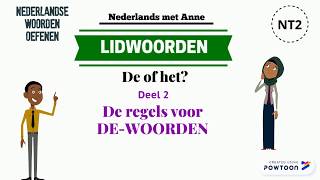 Lidwoorden De of het Deel 2 regels voor de woorden Nederlands leren NT2 A1Dutch beginners [upl. by Nosnev]