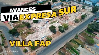 AVANCES DE LA CONSTRUCCIÓN TOTAL EN LA VÍA EXPRESA SUR  Demolición Villa FAP San Roque 3122024 [upl. by Akeirahs]