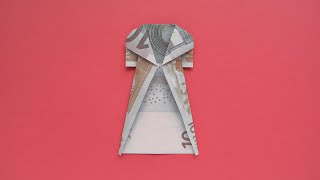 Origami MANTEL Anziehsachen Geldgeschenk GELD FALTEN  Money COAT Clothes  Tutorial by Euro Origami [upl. by Nageam]