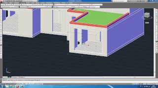 Autocad 2013 Tutoriel Modelisation maison en 3D  PARTIE 2 [upl. by Rodablas]