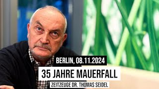 08112024 Berlin 35 Jahre Mauerfall Zeitzeuge Dr Thomas Seidel demonstrierte für Demokratie [upl. by Alletnahs]