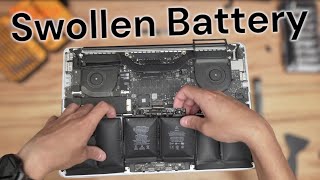 Expanding Battery ￼2015 MacBook Pro 15 inch  LCD amp Battery Replacement [upl. by Felicity]