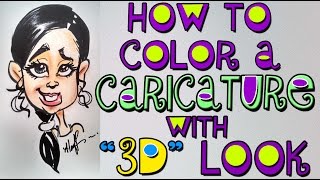 How To Color A Caricature With 3D Look [upl. by Prowel]