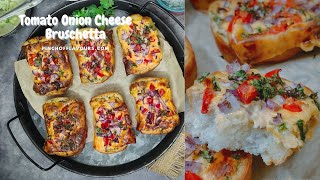 Tomato onion cheese bruschetta Airfried  Italian Bruschetta [upl. by Eseret]