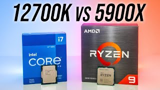 Intel i712700K vs Ryzen 9 5900X  Best 12 Core CPU [upl. by Klara]