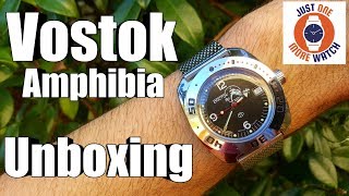 Unboxing the legendary Vostok Amphibia 710634 quotScuba Dudequot [upl. by Isis484]