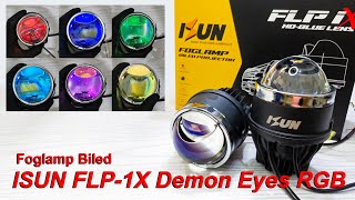 Foglamp Biled ISUN FLP1X Laser Demon Eyes RGB 110W [upl. by Aldos]