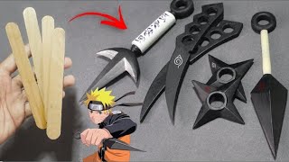 EASY DIY  Making ninja tools using paper 🔥  ninja star  ninja knife artcraftdiy [upl. by Aicram]