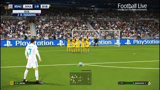 PES 2018  Real Madrid vs Borussia Dortmund  CRonaldo Free Kick Goal  UEFA Champions League UCL [upl. by Violetta]