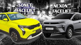 sonet vs nexon  sonet facelift 2024 vs nexon facelift price all details review TATA KIA [upl. by Drais107]