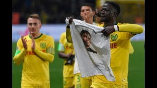 Emotional ninthminute tribute to Emiliano Sala at Nantes [upl. by Attenoj]