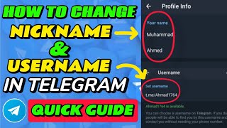 How To Change Username And Nickname In Telegram Account  Grow With Ahmed [upl. by Daffy]