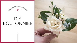 How to make a boutonniere easy DIY tutorial by Bloom Culture Flowers [upl. by Dredi]