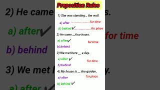 AfterBehind  preposition Rules  English grammar  Spoken English [upl. by Vale]