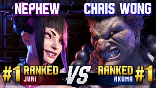 SF6 ▰ NEPHEW 1 Ranked Juri vs CHRIS WONG 1 Ranked Akuma ▰ High Level Gameplay [upl. by Nevla]