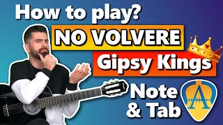 Guitar lesson  Gipsy Kings NO VOLVERE  Amor mio  Tutorial  note amp Tab [upl. by Suoiradal]