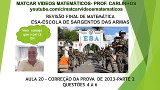 CONCURSO ESAREVISÃO FINAL DE MATEMÁTICAAULA 20 [upl. by Appleby]