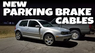 MK4 VW GOLF rusted parking brake cable replacement [upl. by Bendix394]