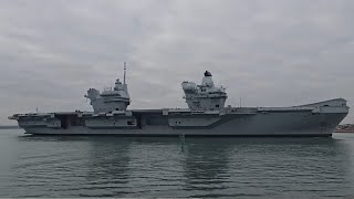 HMS Prince of Wales sailing into Portsmouth 30102024 [upl. by Us]