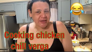 Cooking pollo en chile verga vlog [upl. by Acceb]