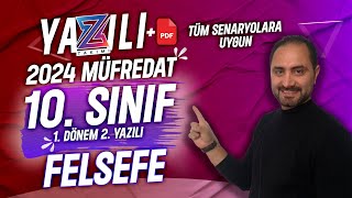 10SINIF FELSEFE 1DÖNEM 2YAZILI SINAVI 💯 1SENARYO 💯 [upl. by Silecara44]