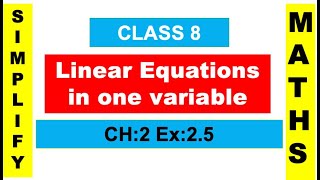 Linear equations in one variableCh2Class 8Ex25CBSEEnglishVideo75simplifymaths1183 [upl. by Willamina]