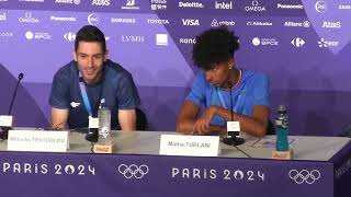 Greeces Miltiadis Tentoglou Wins Olympic Long Jump Gold Press Conference [upl. by Adnalohs]