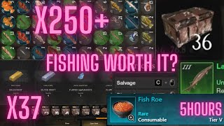 Fishing for 5 hours in New World is it worth it 250 Fish salvaging and 37 Treasure chest opening [upl. by Adnowat639]