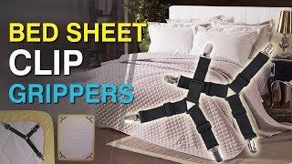 How to Keep Fitted Sheets On Bed  Bed Sheet Suspenders  TheEliteTrends [upl. by Areema45]