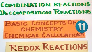 BCC 24182Combination Rxns amp Decomposition RxnsRedox ReactionsTN 11th STDCBSE [upl. by Sirahc516]