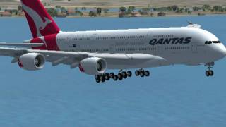 FSX  Qantas Airbus A380800  Landing Sydney [upl. by Loux383]