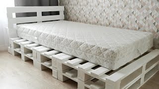 How To Make A Pallet Bed Frame  DIY Simple Bed From Pallets  How To Save Money [upl. by Olivie]