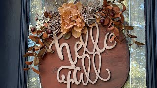 Hello Fall Door Hanger  DIY using Hobby Lobby Supplies [upl. by Enailuj]