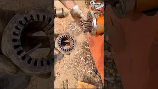 The process of removing copper from the rotors of motors tools recycling shorts [upl. by Burnham]