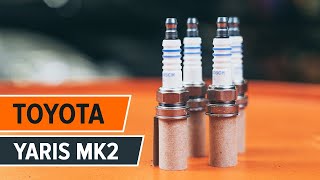 How to change spark plug on TOYOTA YARIS Mk2 TUTORIAL AUTODOC [upl. by Premer798]